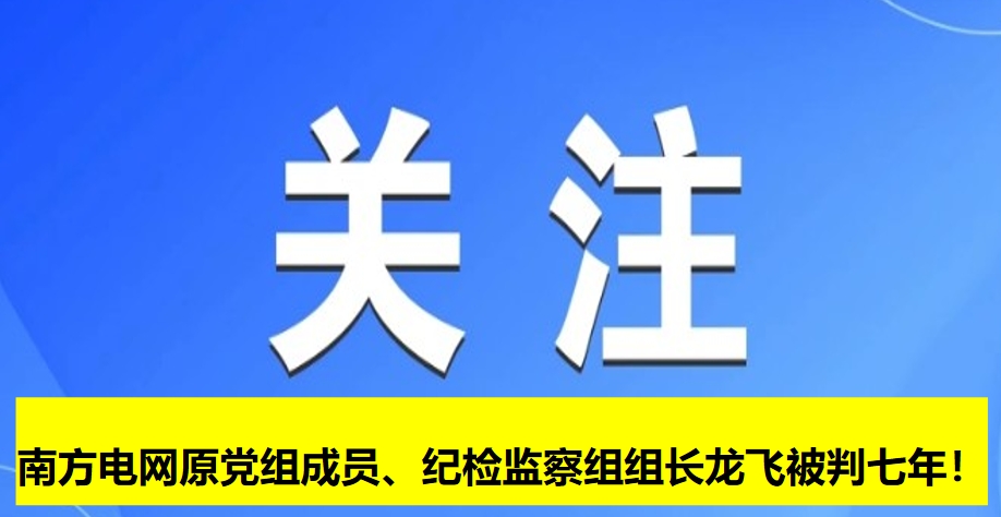 南方電網(wǎng)原黨組成員、紀檢監(jiān)察組組長龍飛被判七年！